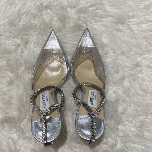Jimmy Choo Saeda 100 glittered plexi‎ pumps size 39EU - Picture 6 of 13